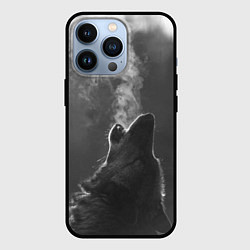 Чехол для iPhone 13 Pro Воющий волк, цвет: 3D-черный