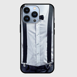 Чехол для iPhone 13 Pro Рубашка с подтяжками, цвет: 3D-черный