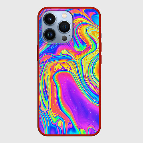 Чехол iPhone 13 Pro Цветные разводы / 3D-Красный – фото 1