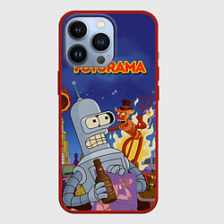 Чехол для iPhone 13 Pro Futurama Devil, цвет: 3D-красный