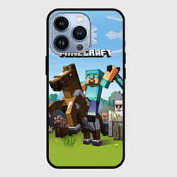 Чехол для iPhone 13 Pro Minecraft Rider, цвет: 3D-черный