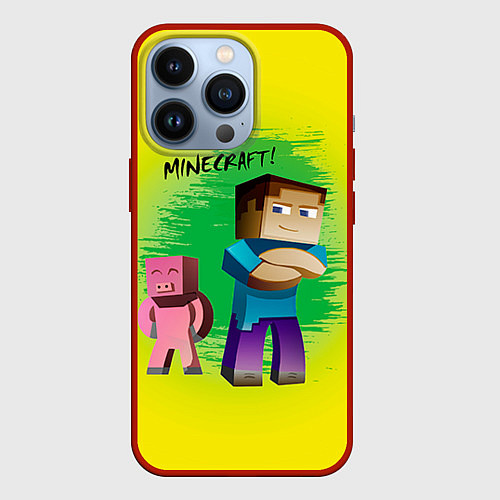 Чехол iPhone 13 Pro Hello Minecraft / 3D-Красный – фото 1