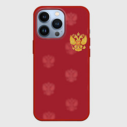 Чехол для iPhone 13 Pro Сборная России по футболу, цвет: 3D-красный