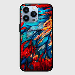 Чехол для iPhone 13 Pro Перья, цвет: 3D-черный