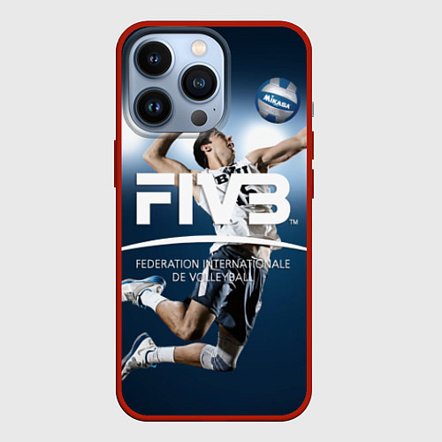 Чехол iPhone 13 Pro Волейбол 4 / 3D-Красный – фото 1