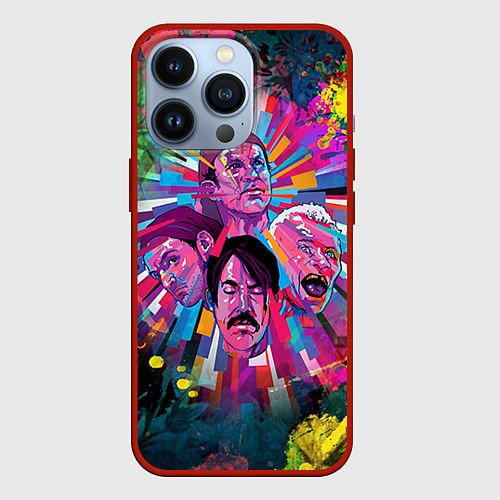 Чехол iPhone 13 Pro Red Hot Chili Peppers Art / 3D-Красный – фото 1