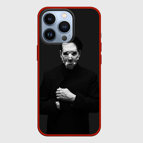 Чехол iPhone 13 Pro Marilyn Manson / 3D-Красный – фото 1