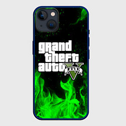Чехол для iPhone 14 Plus GTA 5, цвет: 3D-тёмно-синий