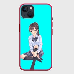 Чехол для iPhone 14 Plus Anime girl, цвет: 3D-малиновый