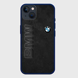 Чехол для iPhone 14 Plus BMW LOGO AND INSCRIPTION, цвет: 3D-тёмно-синий