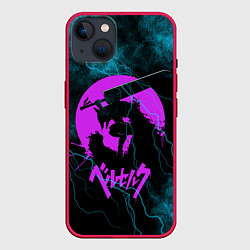 Чехол для iPhone 14 Plus Berserk лого, цвет: 3D-малиновый