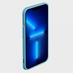 Чехол для iPhone 14 Plus Клетчатый узор цвета морской волны checkered patte, цвет: 3D-голубой — фото 2
