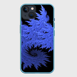 Чехол для iPhone 14 Plus Абстрактный морозный узор Abstract frost pattern, цвет: 3D-голубой