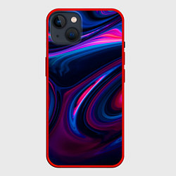 Чехол для iPhone 14 Plus Неоновые разводы Neon streaks, цвет: 3D-красный