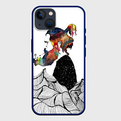 Чехол для iPhone 14 Plus Mystery man, цвет: 3D-тёмно-синий