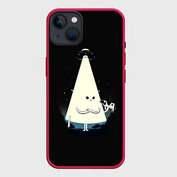Чехол для iPhone 14 Plus Дружелюбный пришелец, цвет: 3D-малиновый