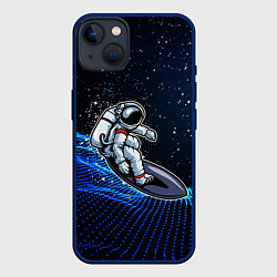Чехол для iPhone 14 Plus Космонавт на доске - серфинг, цвет: 3D-тёмно-синий