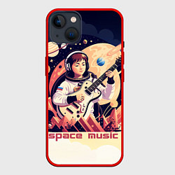 Чехол для iPhone 14 Plus Space music, цвет: 3D-красный