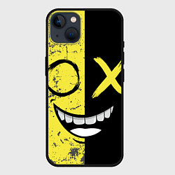 Чехол для iPhone 14 Plus Смайлик с улыбкой, цвет: 3D-черный