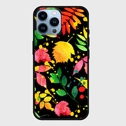 Чехол для iPhone 14 Pro Max Осень, цвет: 3D-черный