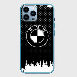 Чехол для iPhone 14 Pro Max BMW Black Style, цвет: 3D-голубой
