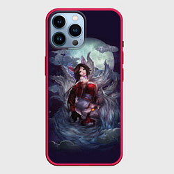 Чехол для iPhone 14 Pro Max Ahri the Nine-Tailed Fox, цвет: 3D-малиновый