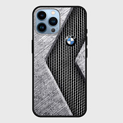 Чехол для iPhone 14 Pro Max BMW - emblem - metal - texture, цвет: 3D-черный