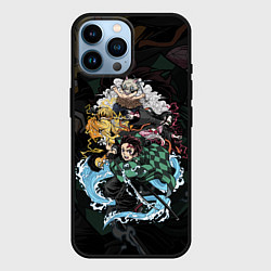 Чехол для iPhone 14 Pro Max КЛИНОК РАССЕКАЮЩИЙ ДЕМОНОВ, ГЕРОИ АТАКУЮТ, цвет: 3D-черный