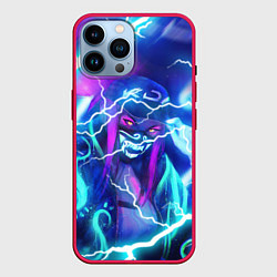Чехол для iPhone 14 Pro Max KDA FLASHLIGHT NEON КДА В МАСКЕ LEAGUE OF LEGENDS, цвет: 3D-малиновый