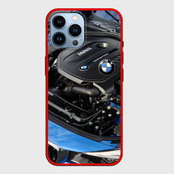 Чехол для iPhone 14 Pro Max BMW Engine Twin Power Turbo, цвет: 3D-красный