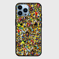 Чехол для iPhone 14 Pro Max Симпсоны все Герои, цвет: 3D-черный