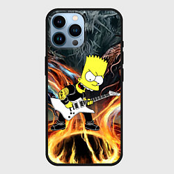 Чехол для iPhone 14 Pro Max Барт Симпсон - соло на гитаре, цвет: 3D-черный