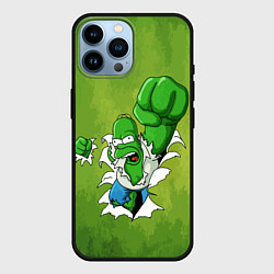 Чехол для iPhone 14 Pro Max Гомер Симпсон разрывает ткань на одежде, цвет: 3D-черный