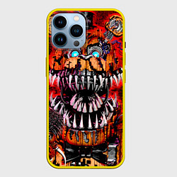 Чехол для iPhone 14 Pro Max Кошмарный Фредди, цвет: 3D-желтый