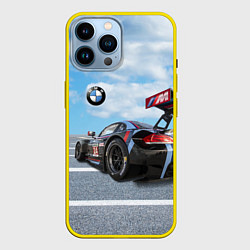Чехол для iPhone 14 Pro Max BMW racing team - Motorsport - M Performance, цвет: 3D-желтый