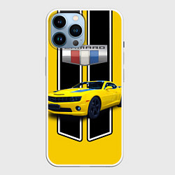 Чехол для iPhone 14 Pro Max Мощный маслкар Chevrolet Camaro 2010 года, цвет: 3D-белый