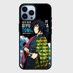 Чехол для iPhone 14 Pro Max Гиу Томиока на фоне волн, цвет: 3D-черный