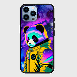 Чехол для iPhone 14 Pro Max Панда-космонавт в космосе - неон, цвет: 3D-черный