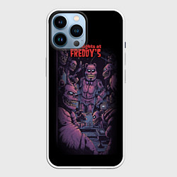 Чехол для iPhone 14 Pro Max Five Nights at Freddys poster, цвет: 3D-белый