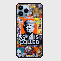 Чехол для iPhone 14 Pro Max Donald Trump - american сollage, цвет: 3D-черный