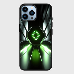 Чехол для iPhone 14 Pro Max Зеленый луч, цвет: 3D-черный