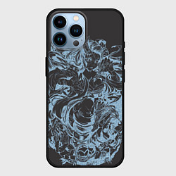 Чехол для iPhone 14 Pro Max Клинок рассекающий демонов Незуко рябь, цвет: 3D-черный
