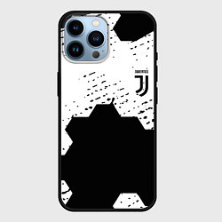 Чехол для iPhone 14 Pro Max Juventus hexagon black sport, цвет: 3D-черный