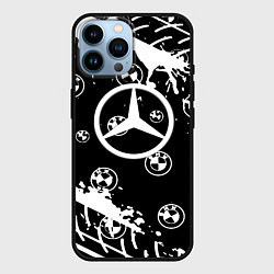 Чехол для iPhone 14 Pro Max BMW x mercedes, цвет: 3D-черный