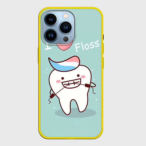Чехол iPhone 14 Pro Tooth / 3D-Желтый – фото 1