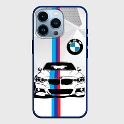 Чехол для iPhone 14 Pro BMW БМВ M PERFORMANCE, цвет: 3D-тёмно-синий