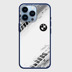Чехол для iPhone 14 Pro BMW ПРОТЕКТОР ШИН, цвет: 3D-тёмно-синий