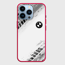 Чехол для iPhone 14 Pro BMW ПРОТЕКТОР ШИН, цвет: 3D-малиновый
