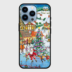 Чехол для iPhone 14 Pro САНТА КЛАУС НА ЛЬДУ, НОВЫЙ ГОД 2022 АРТ, цвет: 3D-черный