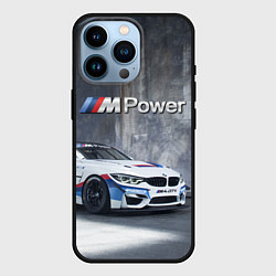 Чехол для iPhone 14 Pro BMW M4 GT4 - racing team - motorsport, цвет: 3D-черный